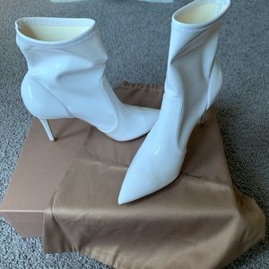 GIANVITO ROSSI White (Imogen) Patent Ankle Heel Boots